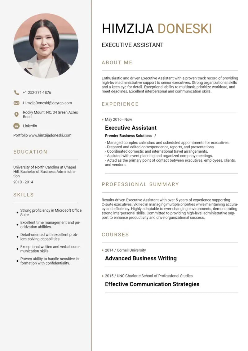 Executive Assistant Resume Examples And Tips